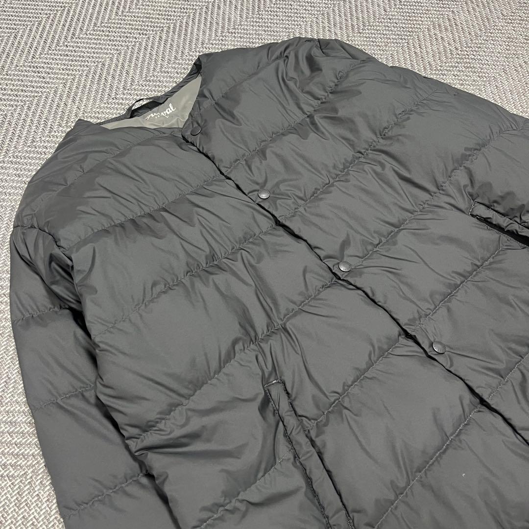 極美品✨️オーシバル ライトダウンコート グレー 1 ノーカラー キルティング