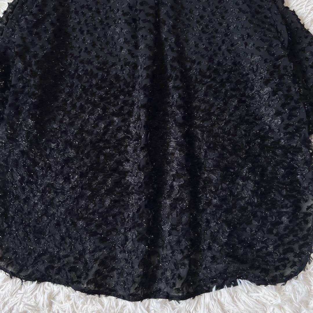 Drawer ドゥロワー ダブル リボン フリンジ ジャガード シアー ブラウス