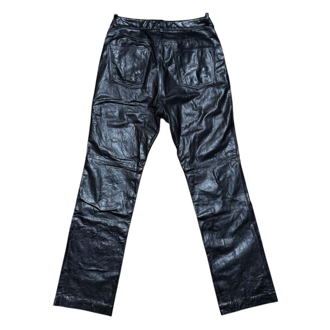 希少 W32 90's OLD GAP boot cut レザーパンツ ブラック