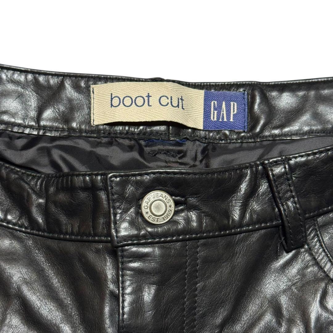 希少 W32 90's OLD GAP boot cut レザーパンツ ブラック