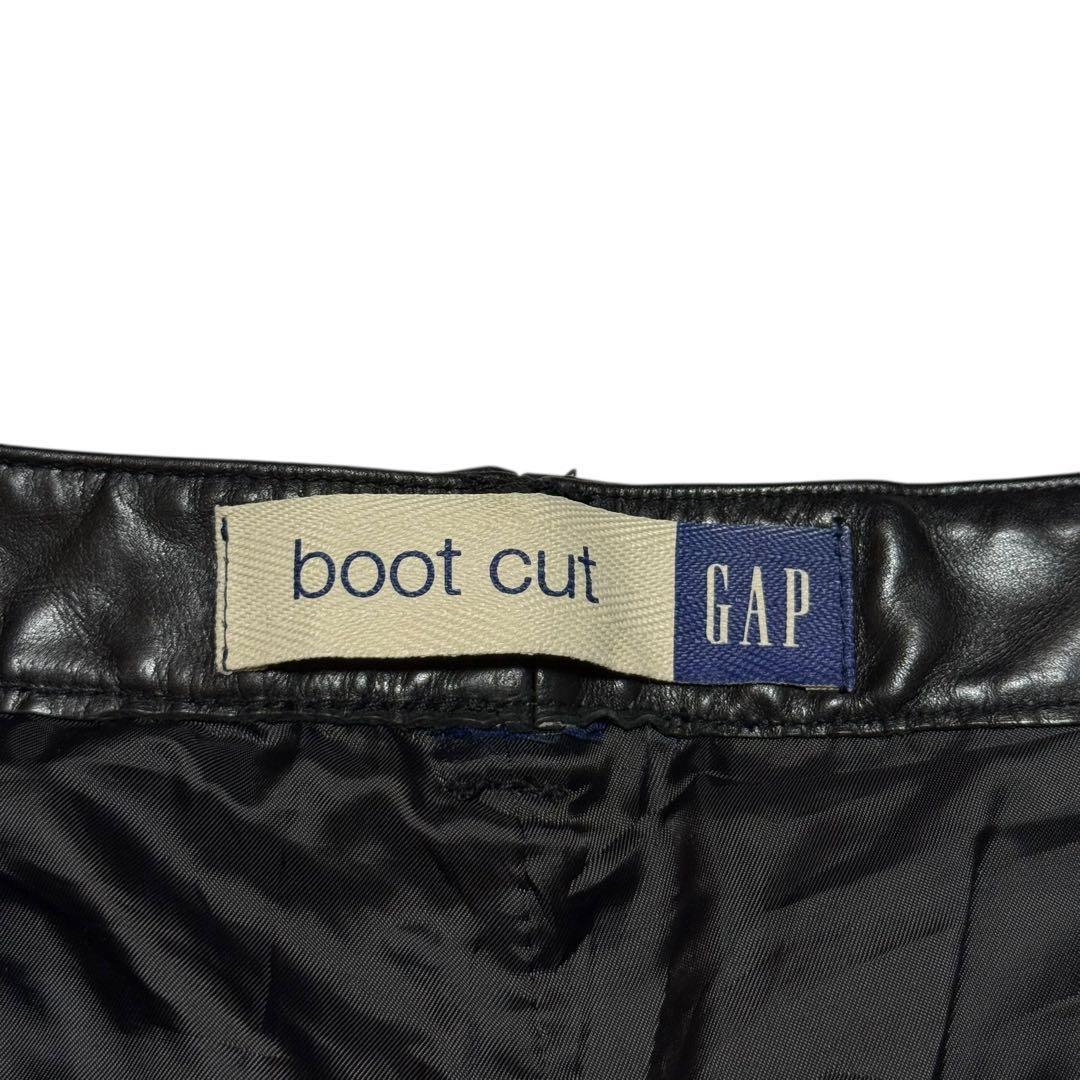 希少 W32 90's OLD GAP boot cut レザーパンツ ブラック