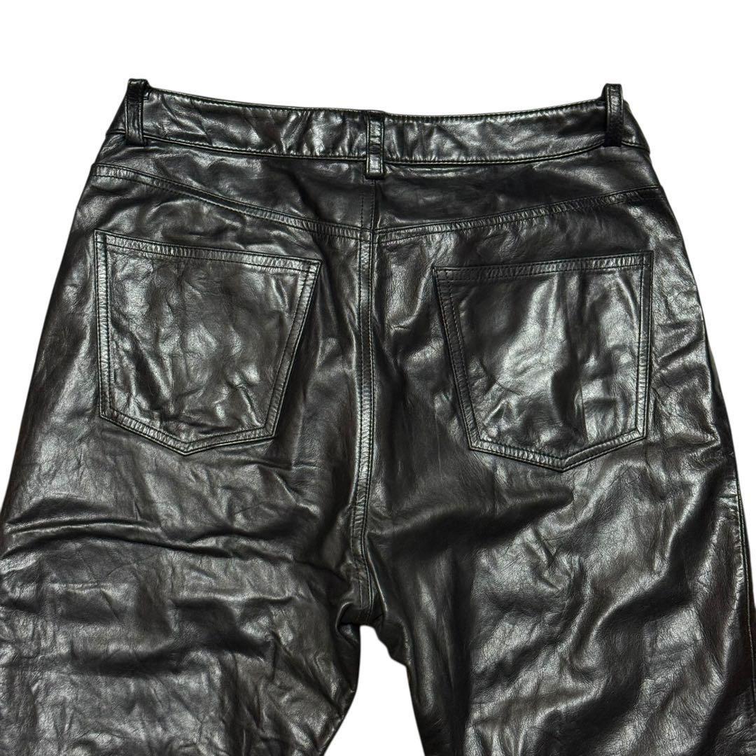 希少 W32 90's OLD GAP boot cut レザーパンツ ブラック