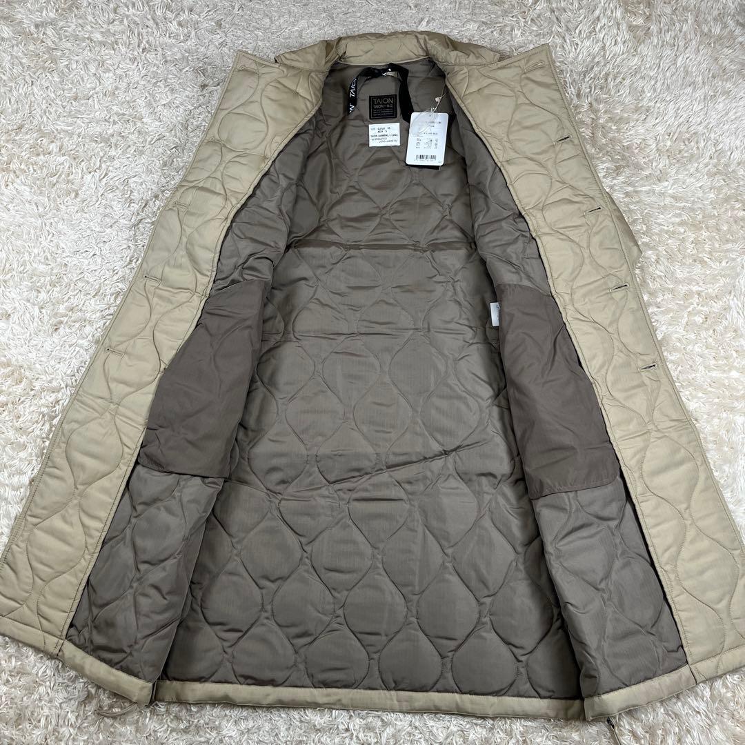 TAION タイオン ミリタリー ダブル ダウンコート ベージュ XSサイズ