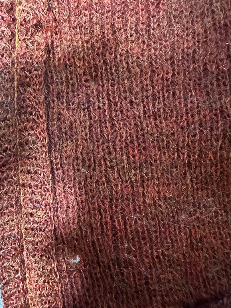 60s モヘアカーディガン 赤色 L グランジ ヴィンテージ　毛足長め