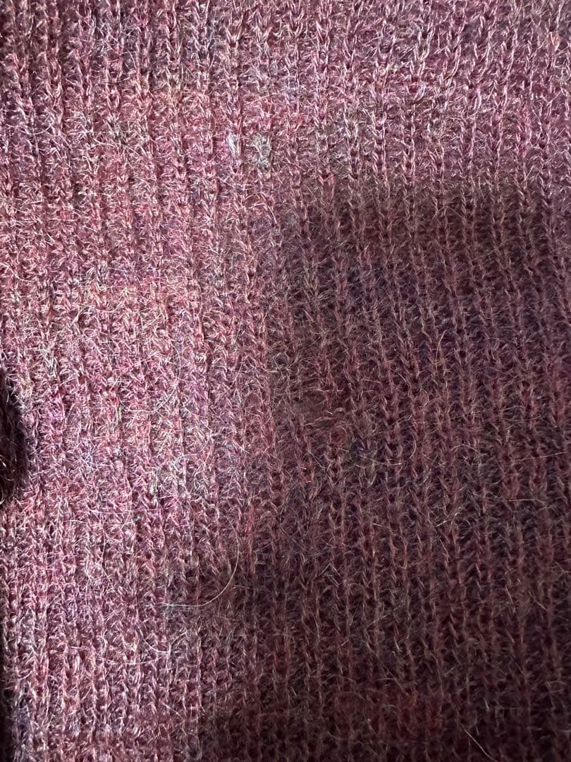 60s モヘアカーディガン 赤色 L グランジ ヴィンテージ　毛足長め