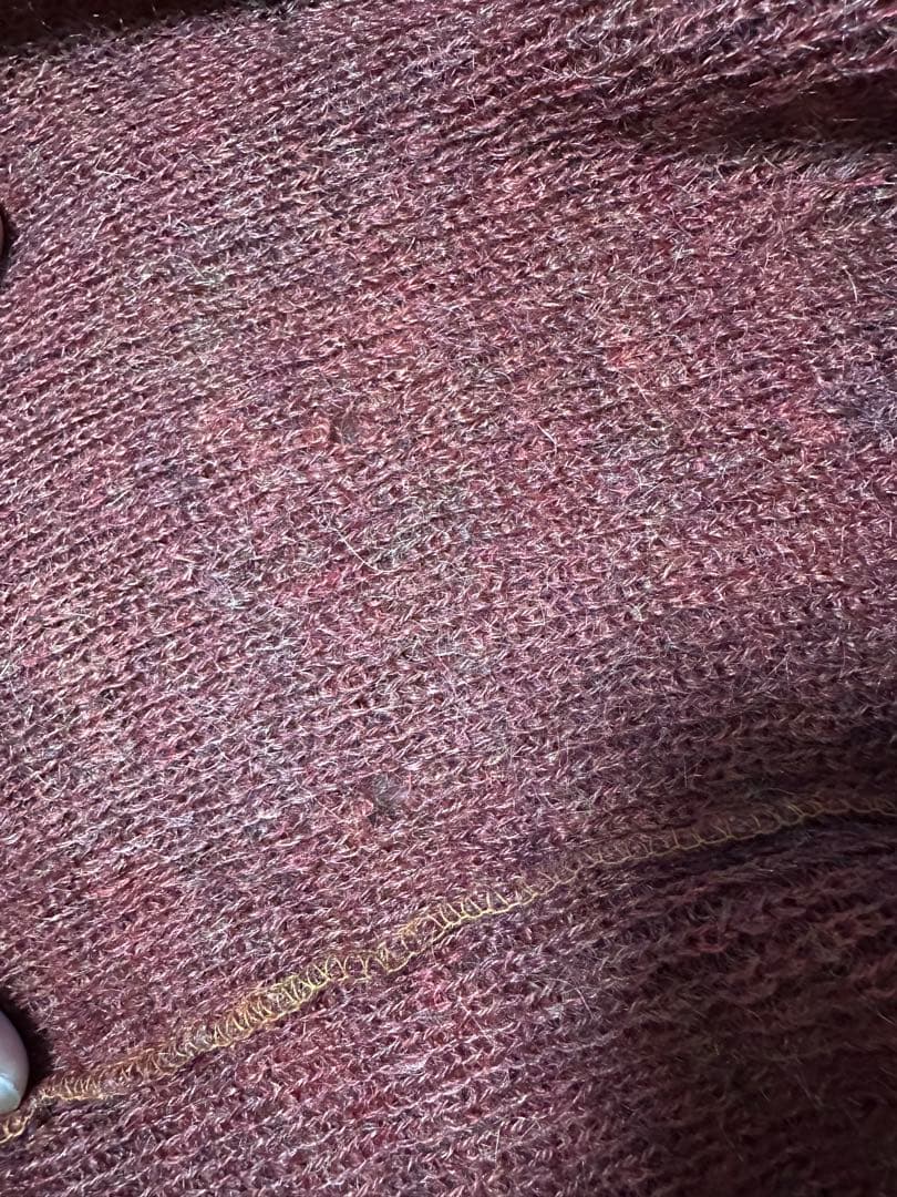 60s モヘアカーディガン 赤色 L グランジ ヴィンテージ　毛足長め