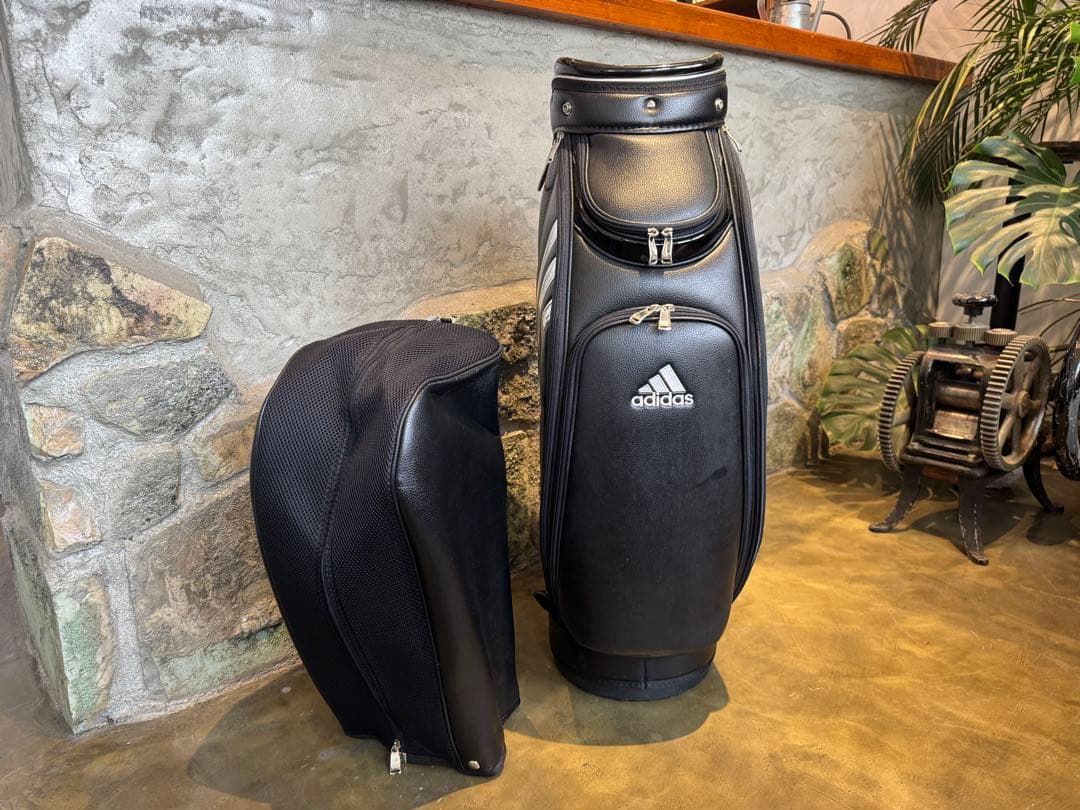 美品⭐︎adidas キャディバッグ ブラックヘッドカバー付き