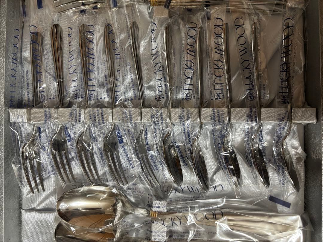 ラッキーウッド　サントラル金彩　カトラリーセット（25本:5種✕5本）