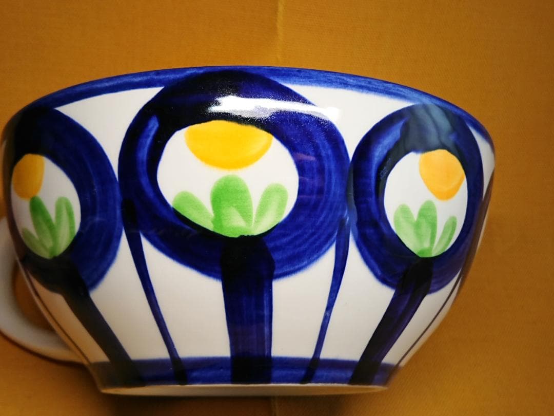 【美品】花器　大型　カップ　陶器　置物　インテリア　工芸品　美術品　A1318