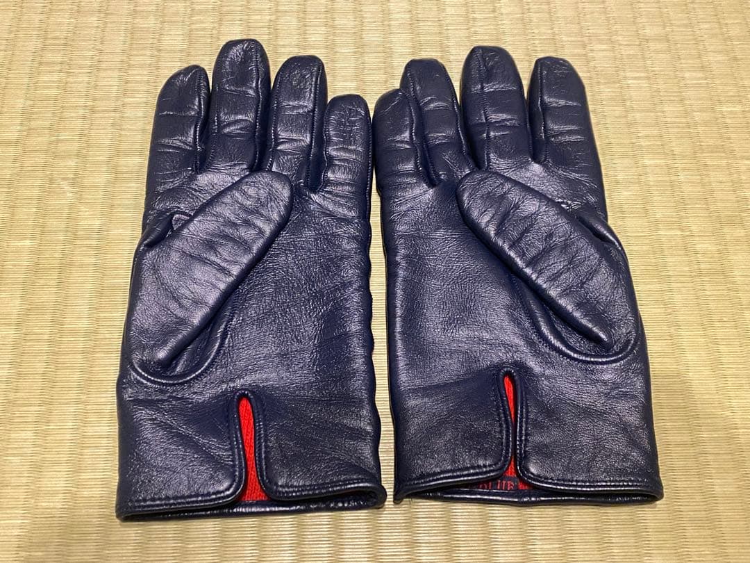稀少 BLUE BLUE インディゴ 本革レザー手袋