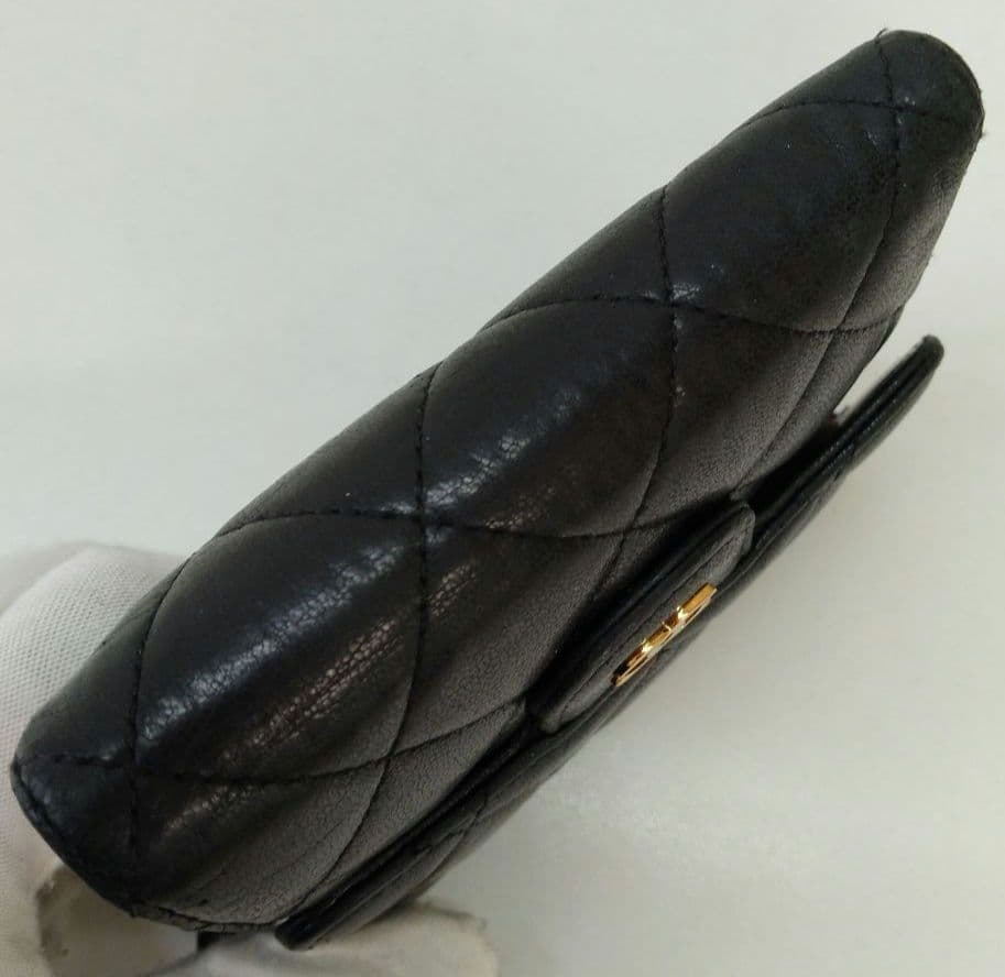 AQJ08 シャネル マトラッセ コンパクトウォレット 3つ折り財布