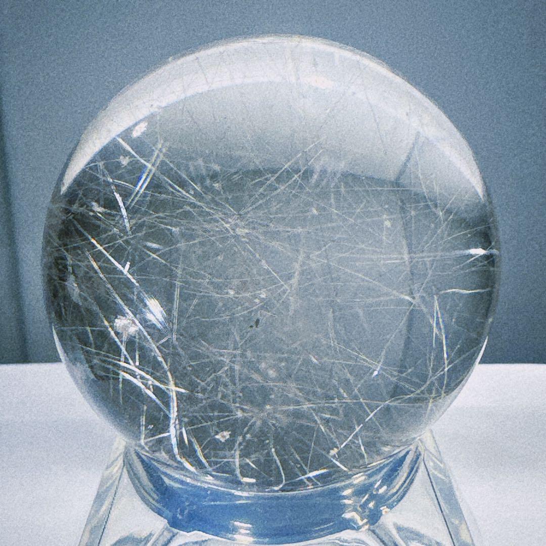 天然ルチル水晶丸玉　NO251090