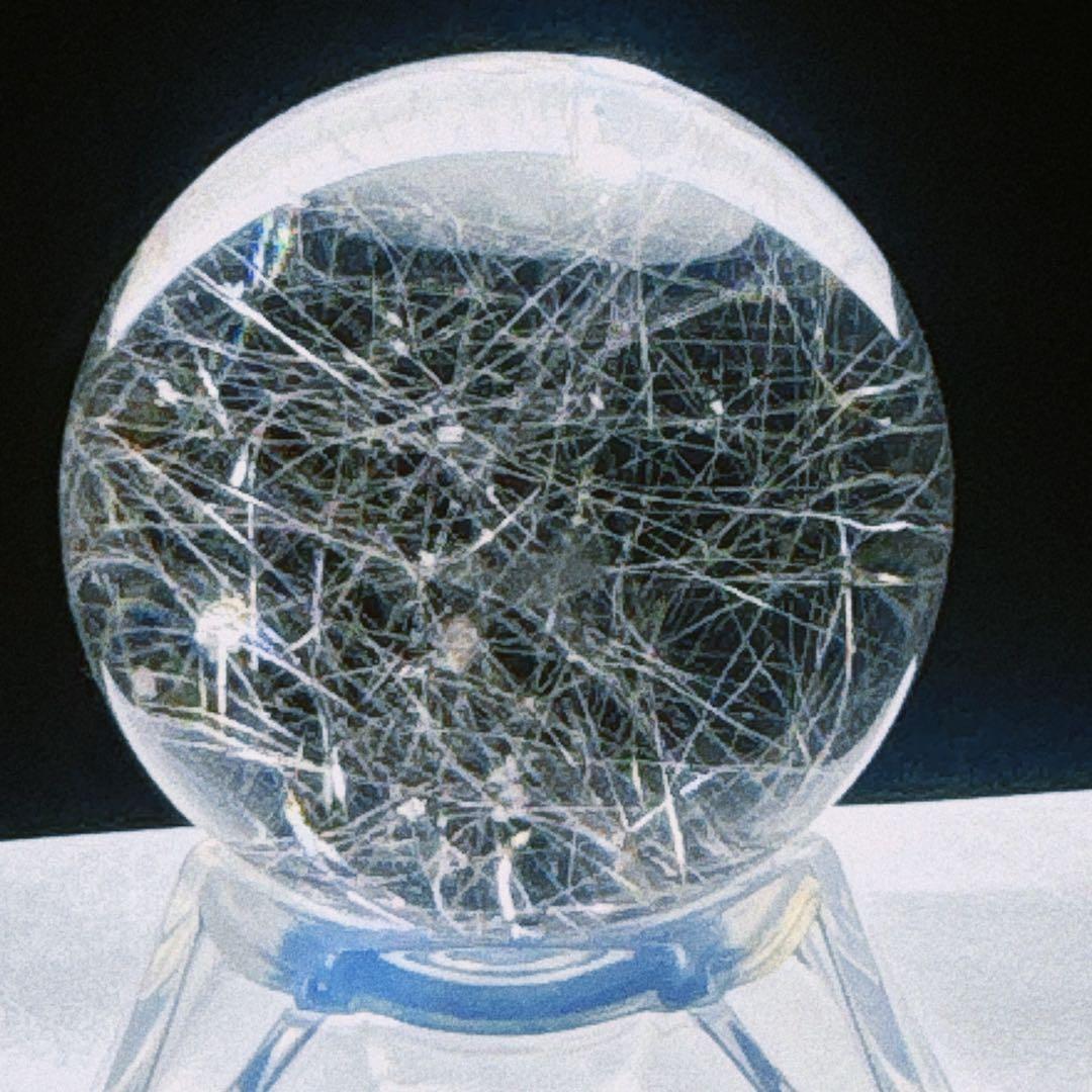 天然ルチル水晶丸玉　NO251090