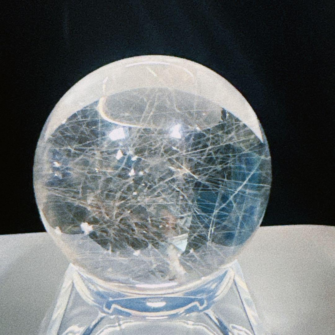 天然ルチル水晶丸玉　NO251090