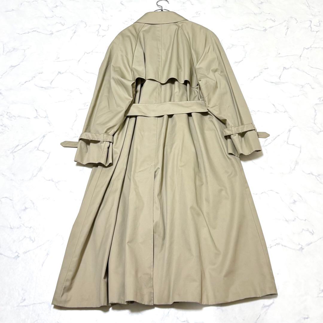 【美品】 アクアスキュータム トレンチコート ラグランスリーブ ロング丈