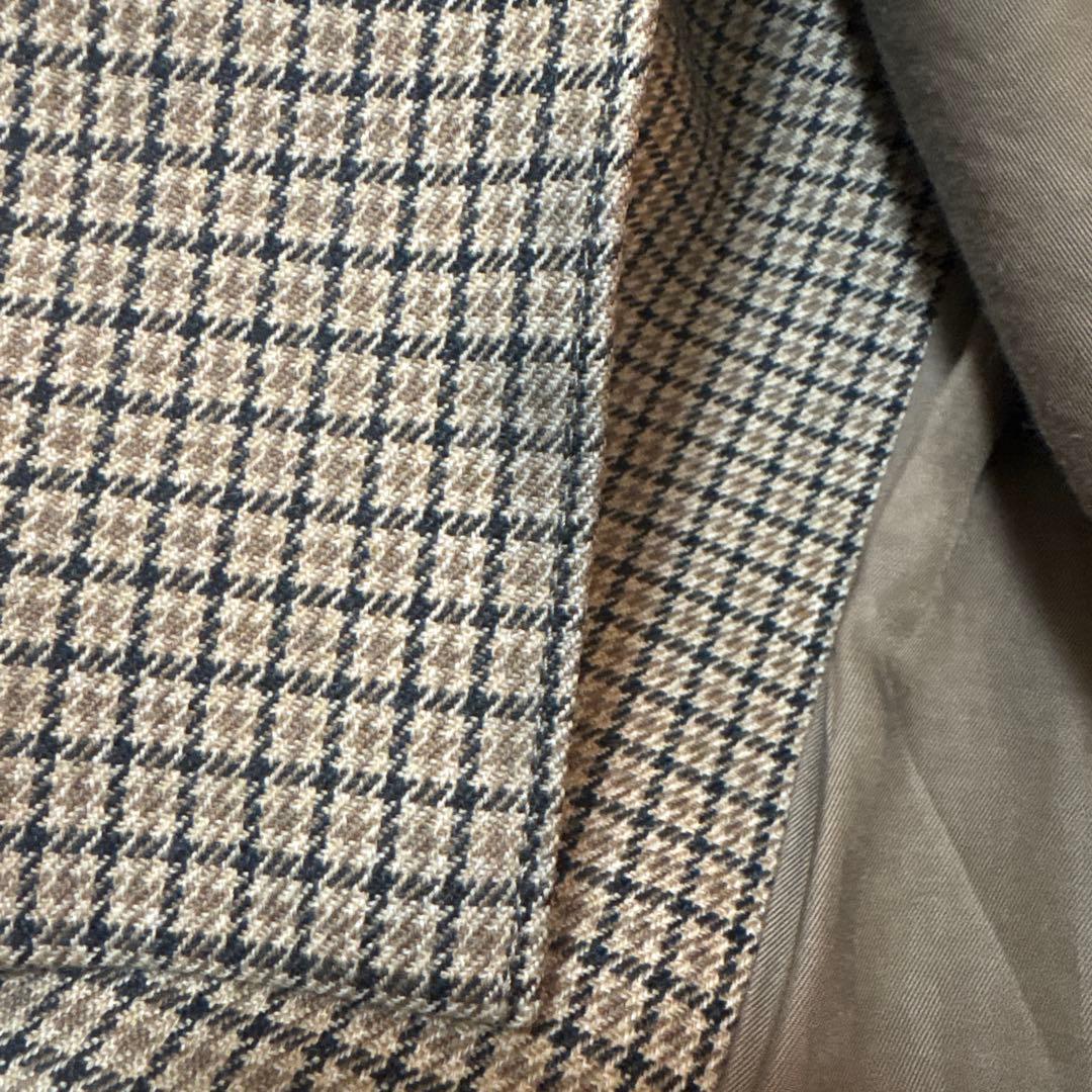 AURALEE ガンクラブチェック、ステンカラーコート　茶ベージュ系