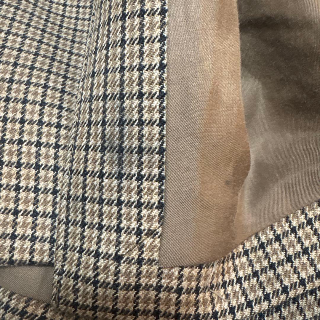 AURALEE ガンクラブチェック、ステンカラーコート　茶ベージュ系