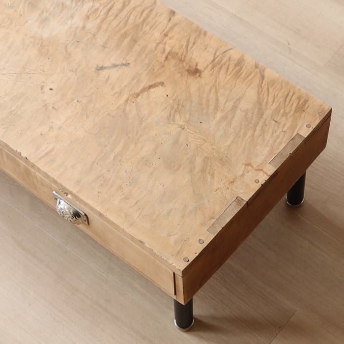 アンティーク トチ材 鉄脚 ローテーブル リノベーション 木製 無垢材