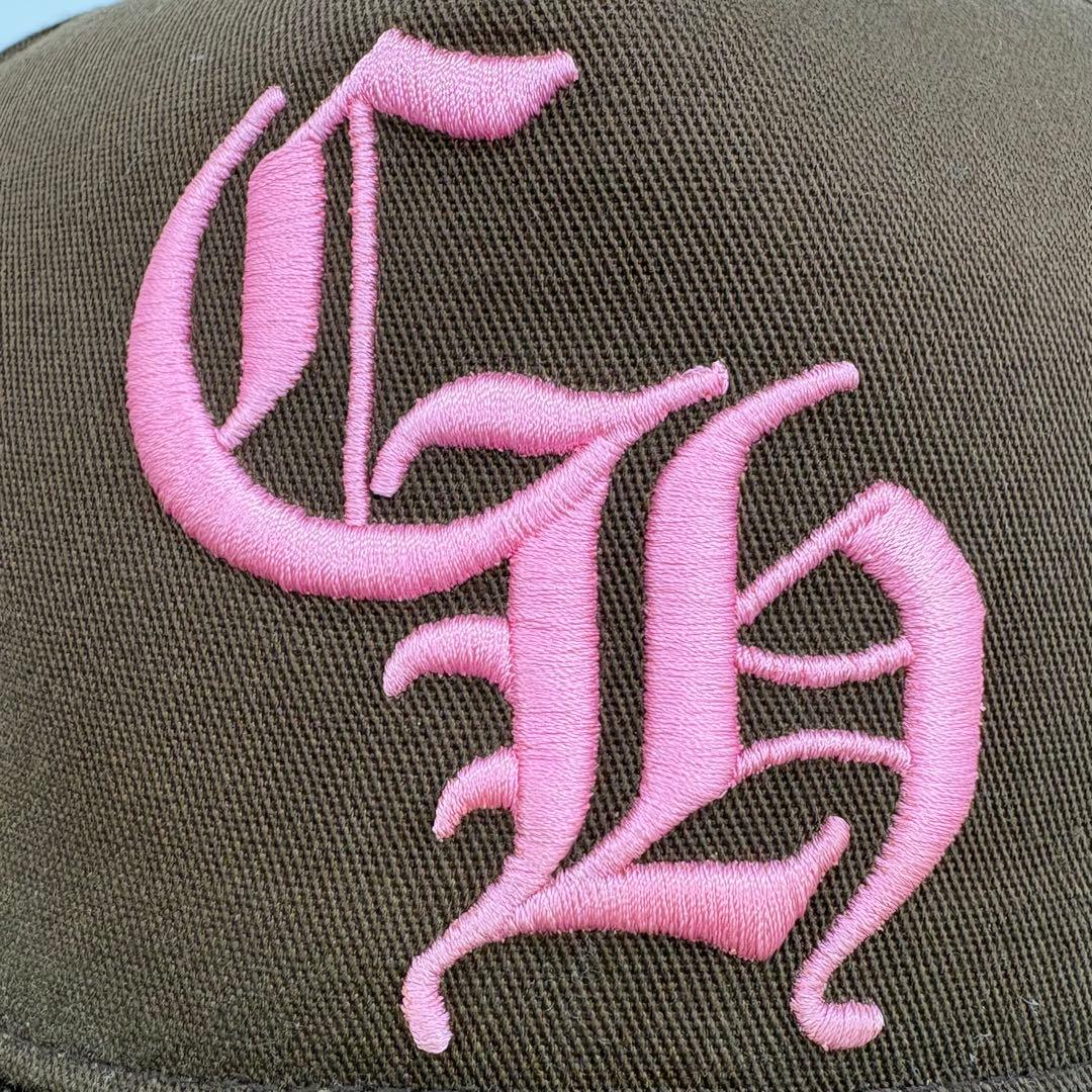 CHROME HEARTS ベースボールキャップ レザーパッチ ブラウン