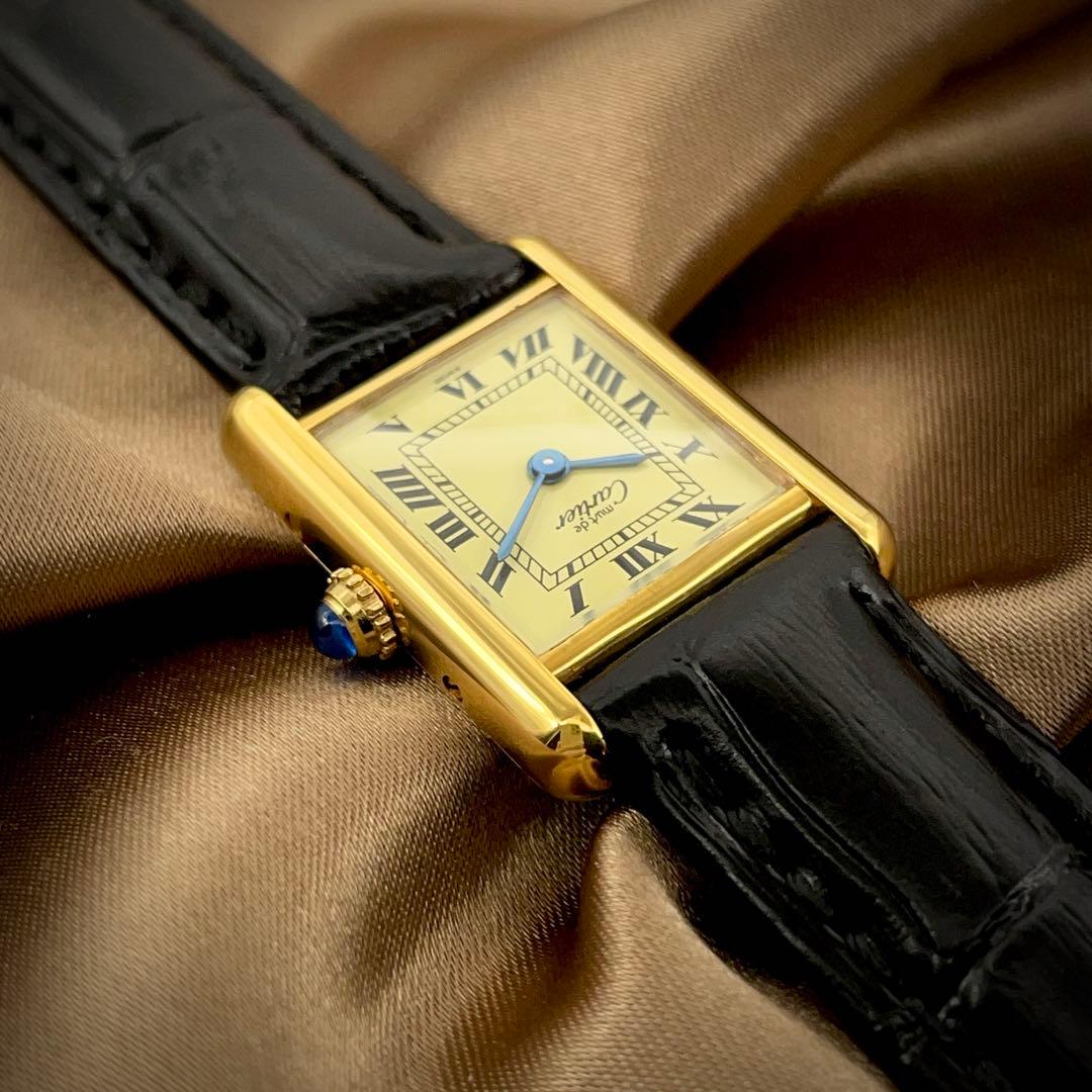 T215 カルティエ ヴェルメイユ マストタンクSM アイボリー文字盤 クォーツ