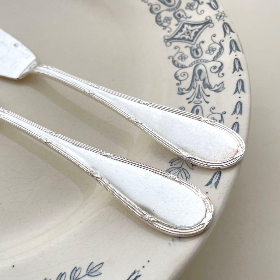 フランスアンティーク シルバーフィッシュナイフ２本セット