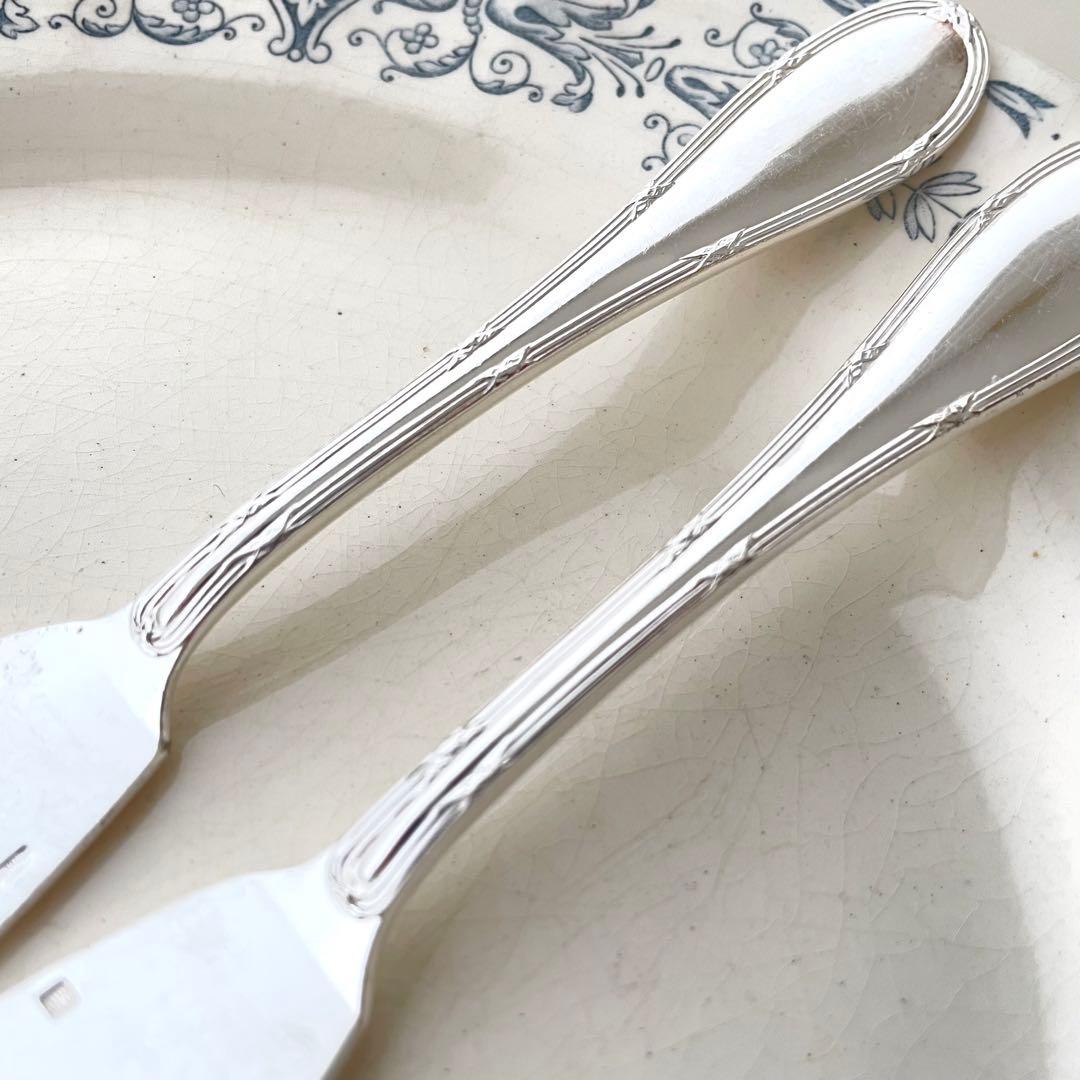 フランスアンティーク シルバーフィッシュナイフ２本セット