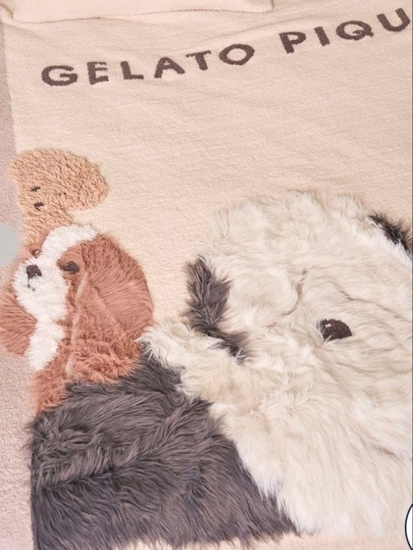 新品タグ付 ジェラートピケ 【Sleep】DOG3柄 ジャガードマルチカバー