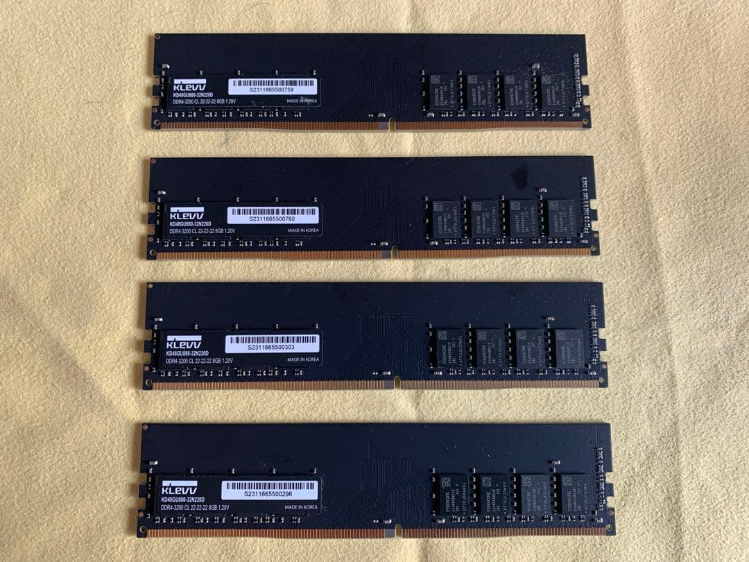 KLEVV DDR4-3200 (PC4-25600) 8GB×4枚 32GB