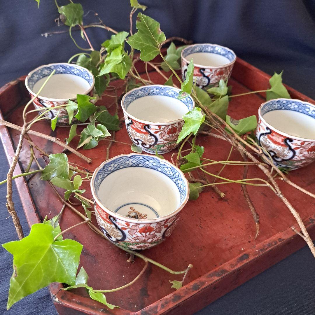 「スマートな向付(むこうずけ)その② 直径7.5cm」古伊万里 3客セット 骨董