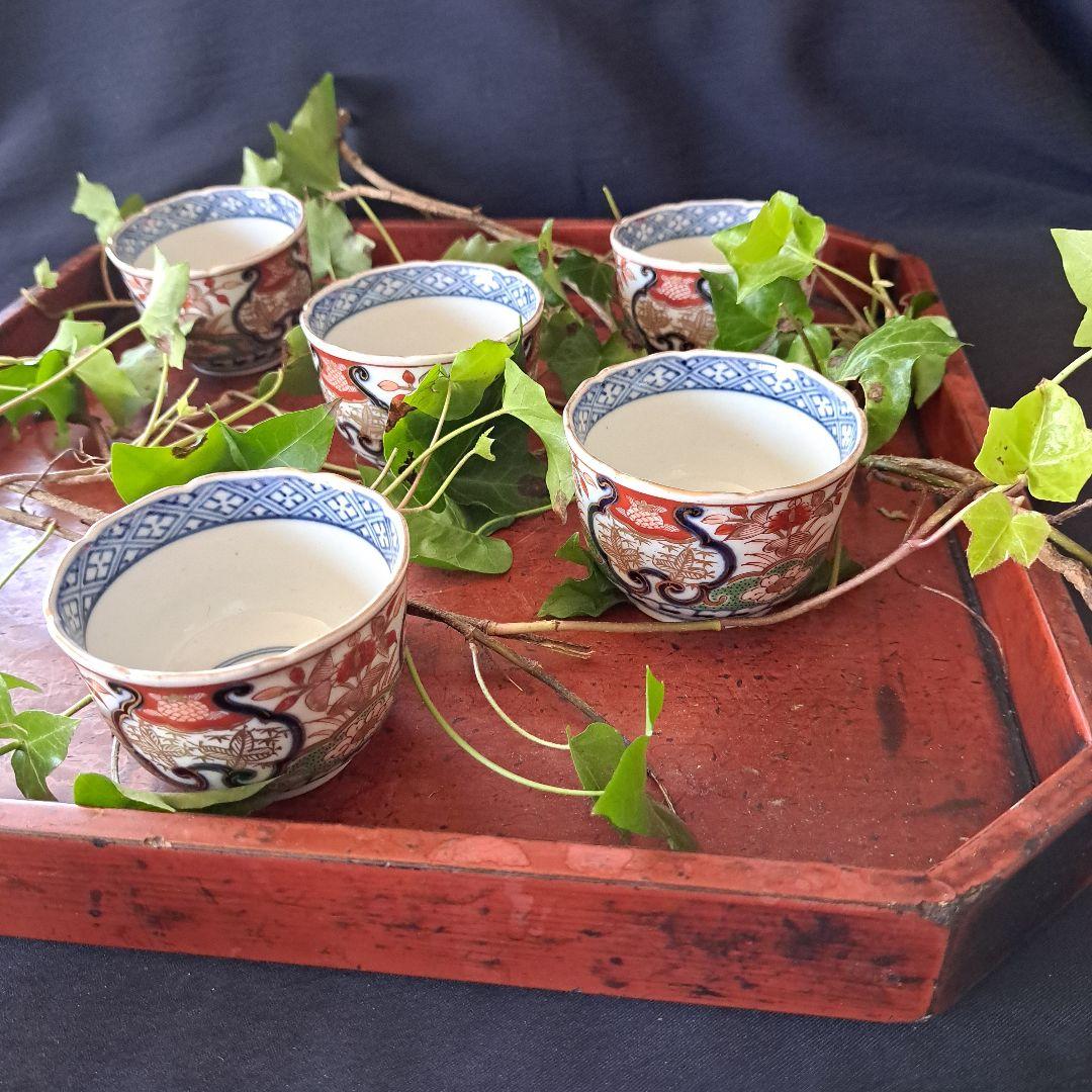 「スマートな向付(むこうずけ)その② 直径7.5cm」古伊万里 3客セット 骨董