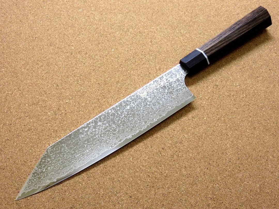 牛刀 210mm 瑞雲 関の刃物 ダマスカス63層 SPG2 両刃 洋包丁 桐箱