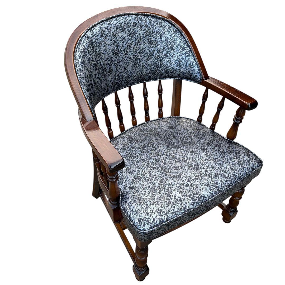 【希少】オールドカリモク コロニアル 合皮 ラタン アームチェア ②