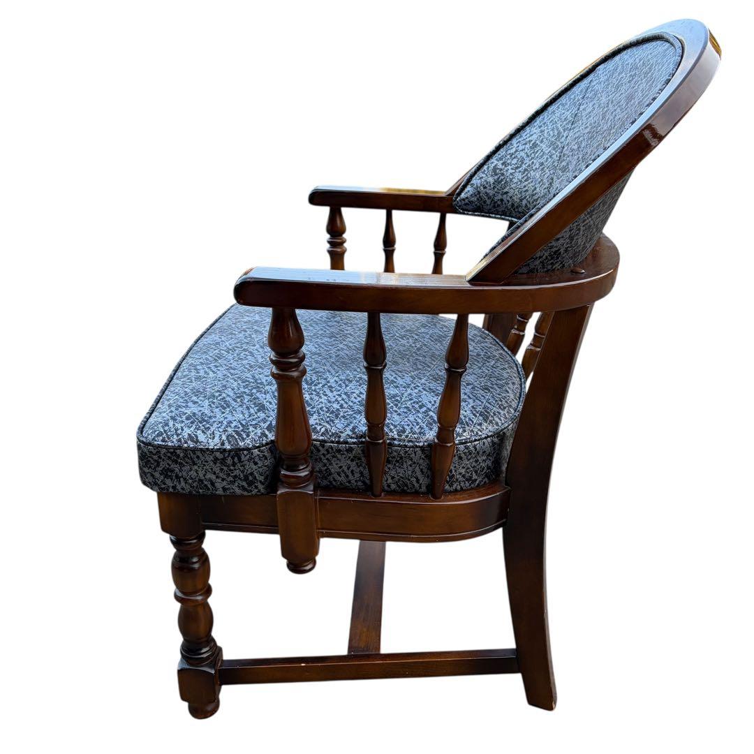 【希少】オールドカリモク コロニアル 合皮 ラタン アームチェア ②