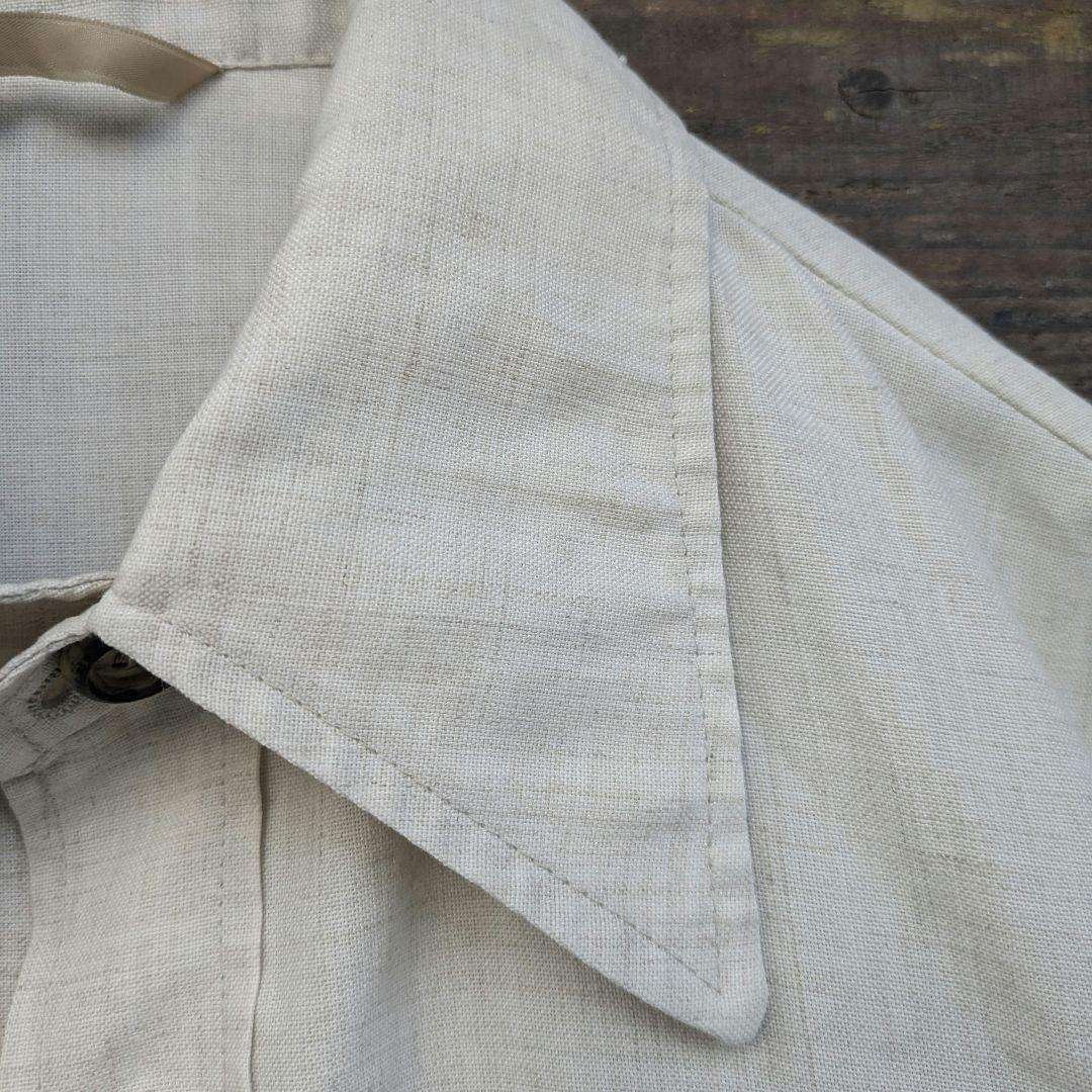 60s　英国製　Dunn&Co　亜麻　リネンジャケット　マルチポケット　生成り
