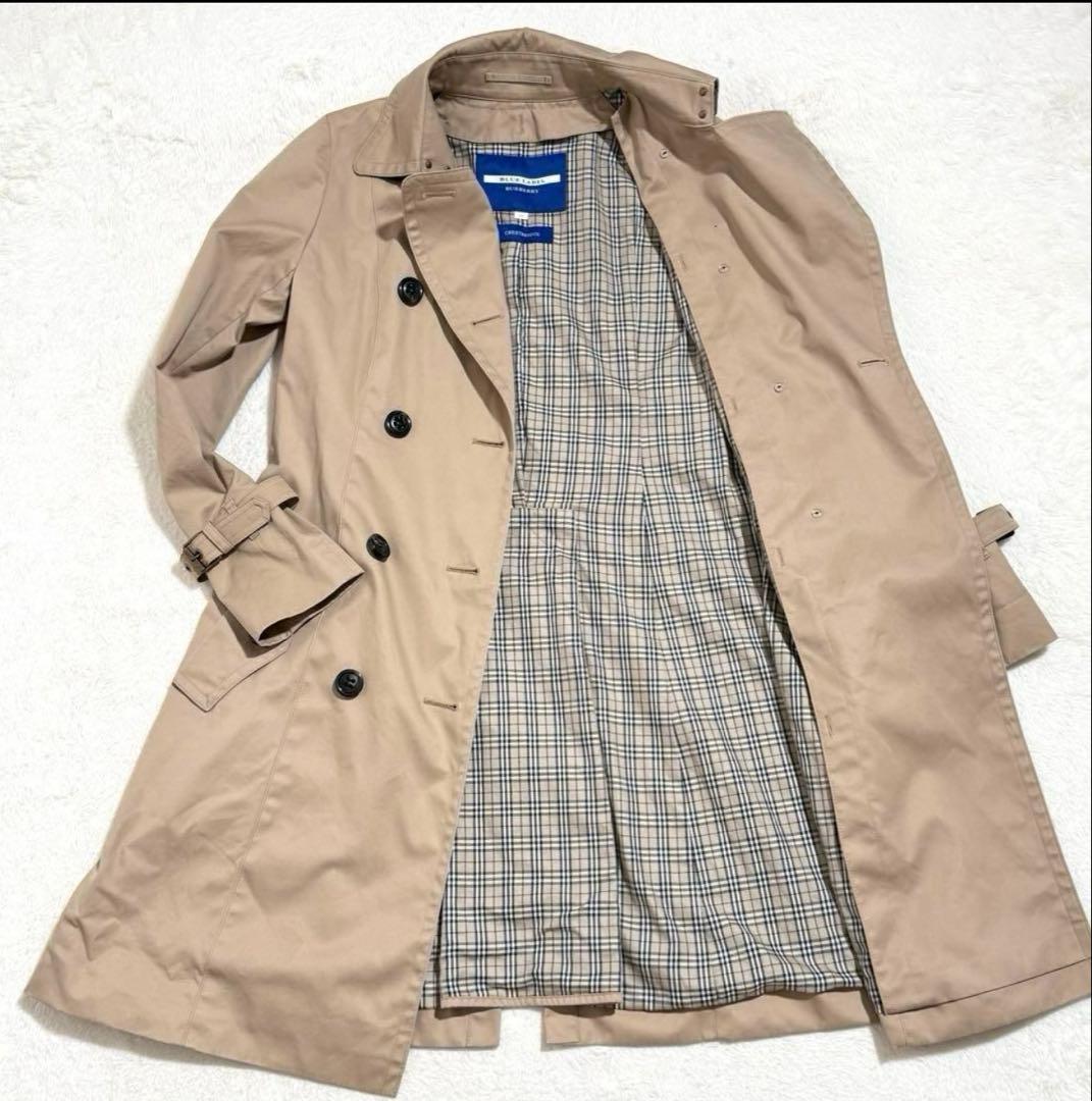 バーバリーブルーレーベル　トレンチコート　ライナー付　ベルト ノバチェック 36