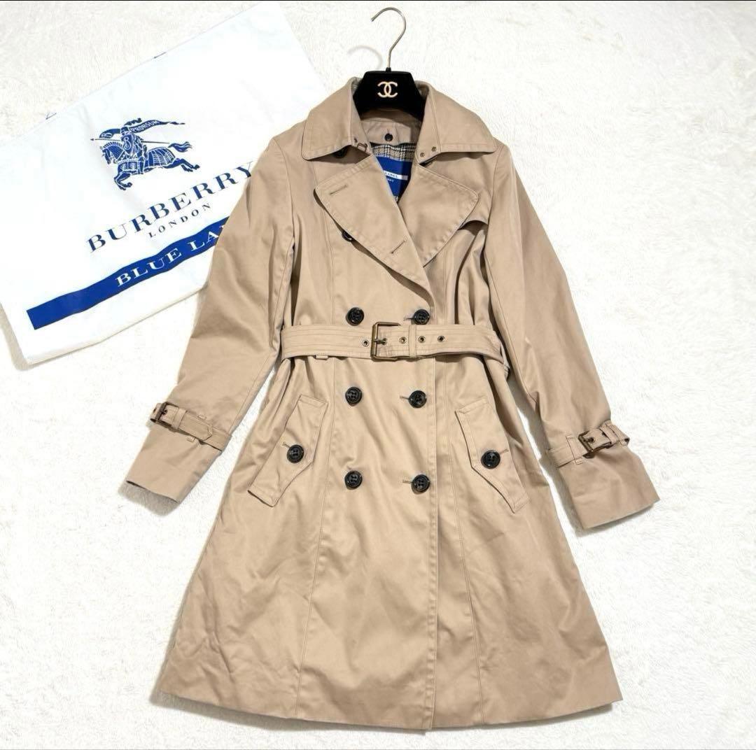 バーバリーブルーレーベル　トレンチコート　ライナー付　ベルト ノバチェック 36
