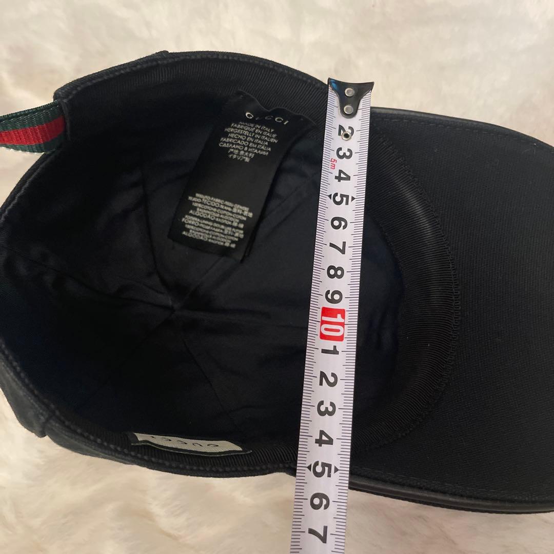 GUCCI グッチ　キャップ　ブラック　S 57cm