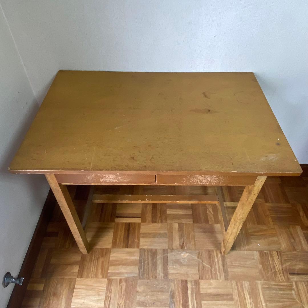長期保管品 木製机 ウッドデスク 釘打ち 古家具 エイジング ビンテージ