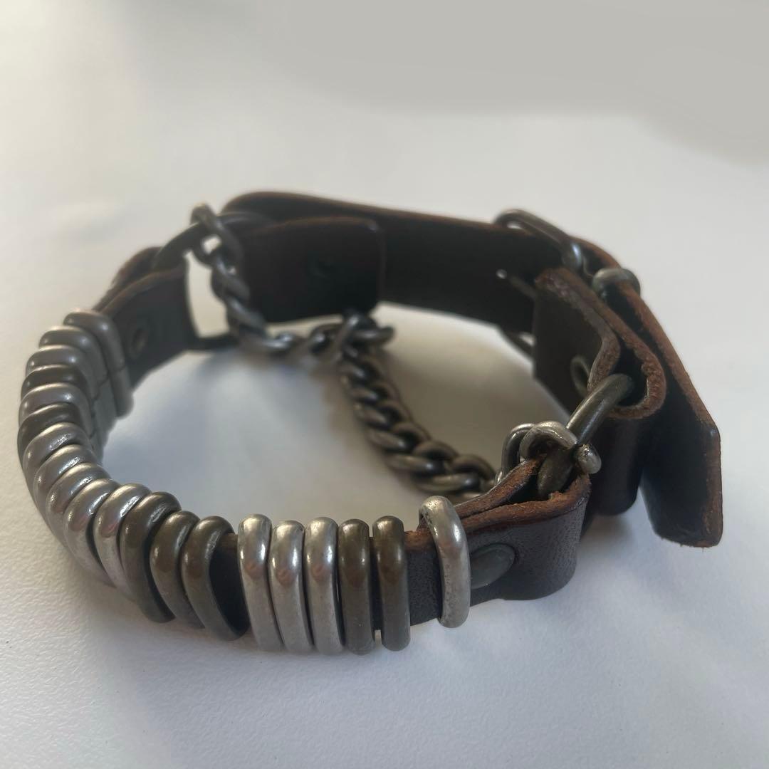 Maison Margiela 11 ブラウン レザーブレスレット チェーン