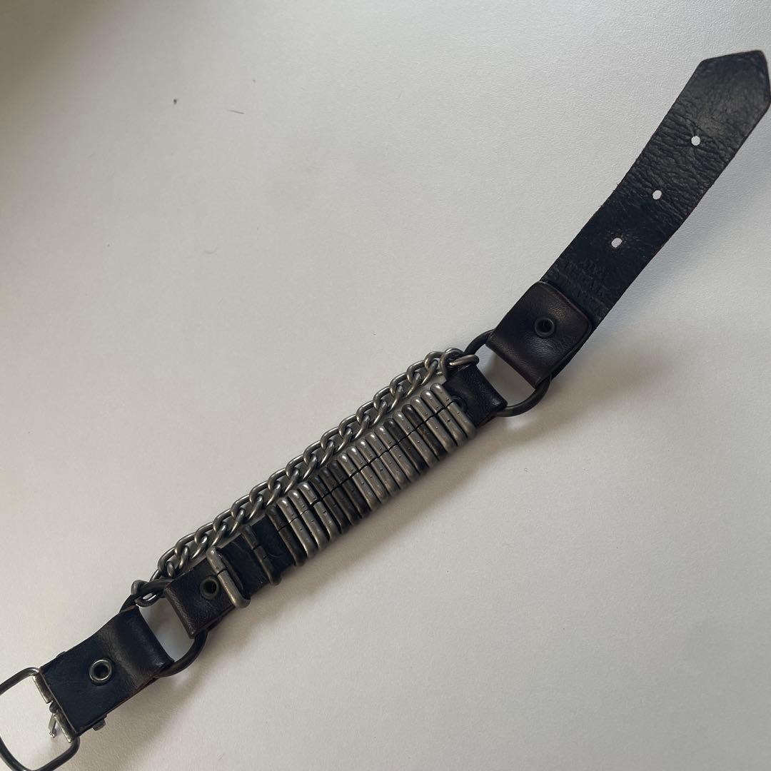 Maison Margiela 11 ブラウン レザーブレスレット チェーン