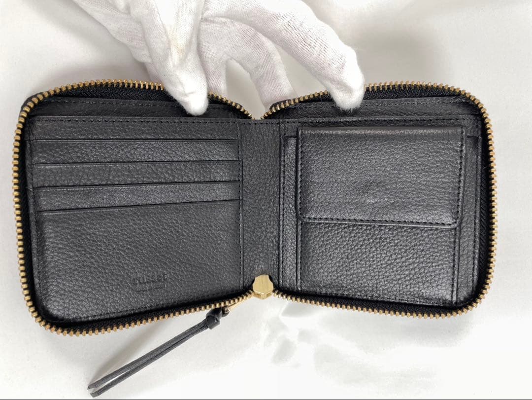 未使用 russet ラシット 二つ折り財布 エンボスモノグラム レザー