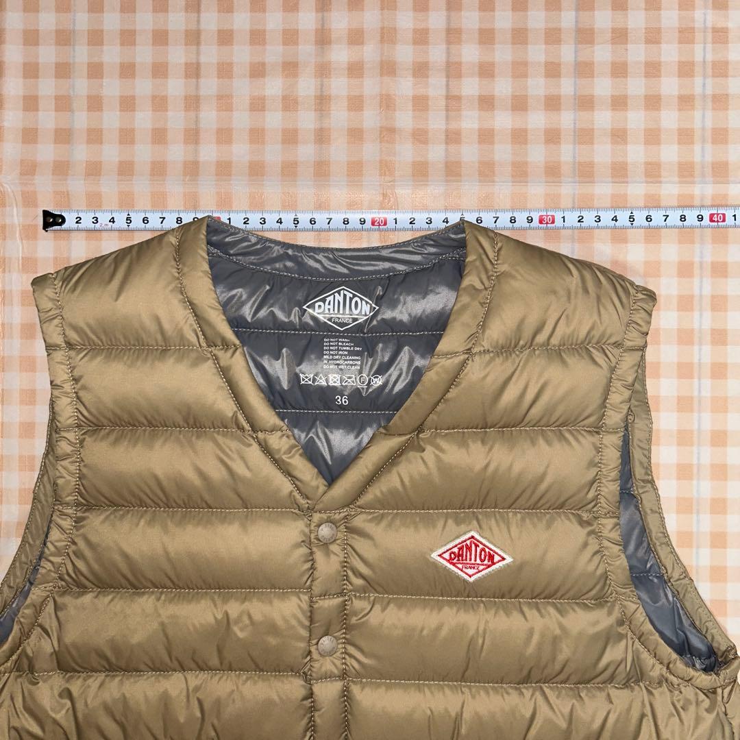 DANTON ベージュ インナーダウンベスト