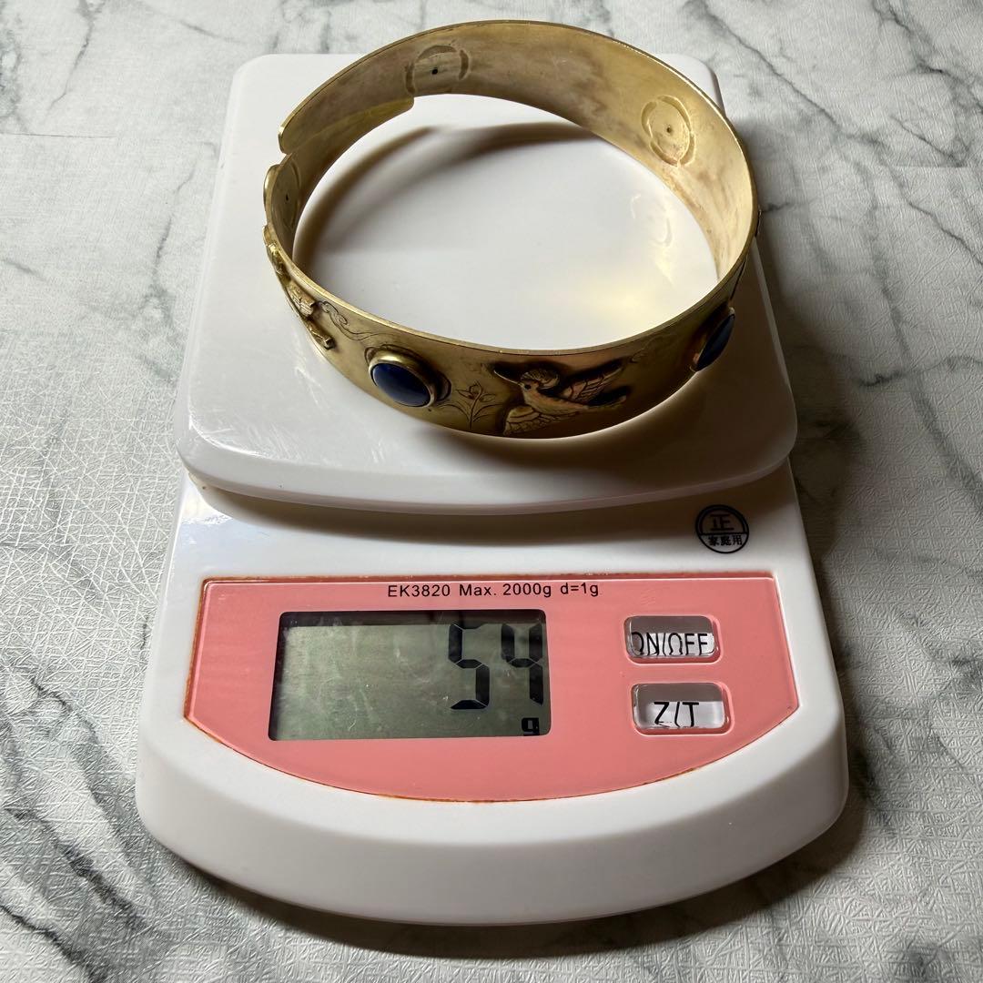 ヴィンテージ シルバーバングル 刻印「礼」ゴールドカラー　54g