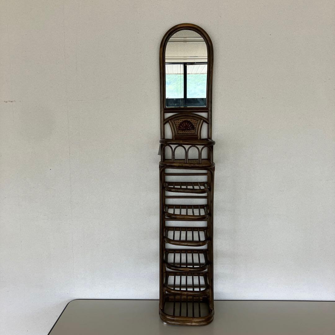 ラタン　籐　スリッパラック　シューズラック　未使用品