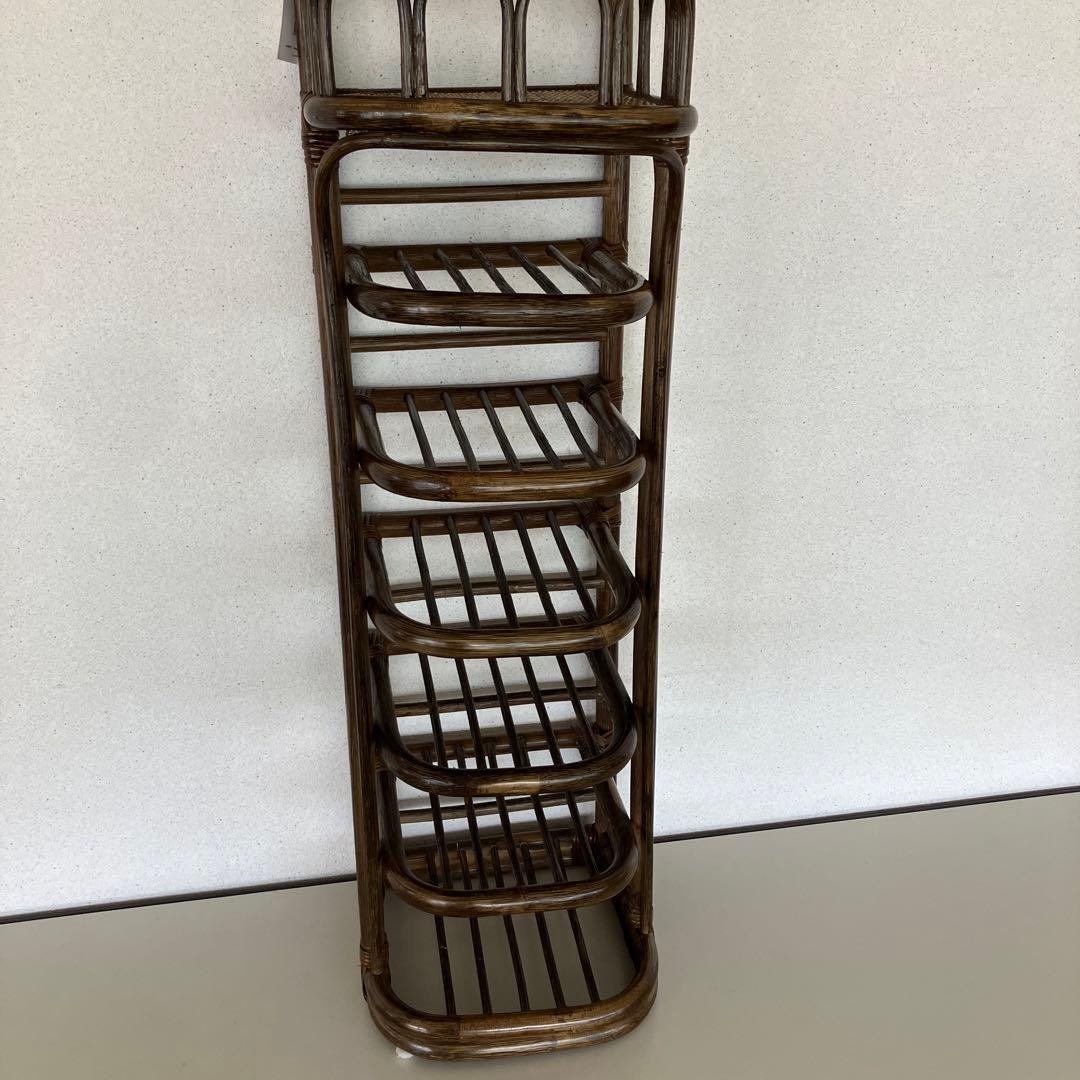 ラタン　籐　スリッパラック　シューズラック　未使用品