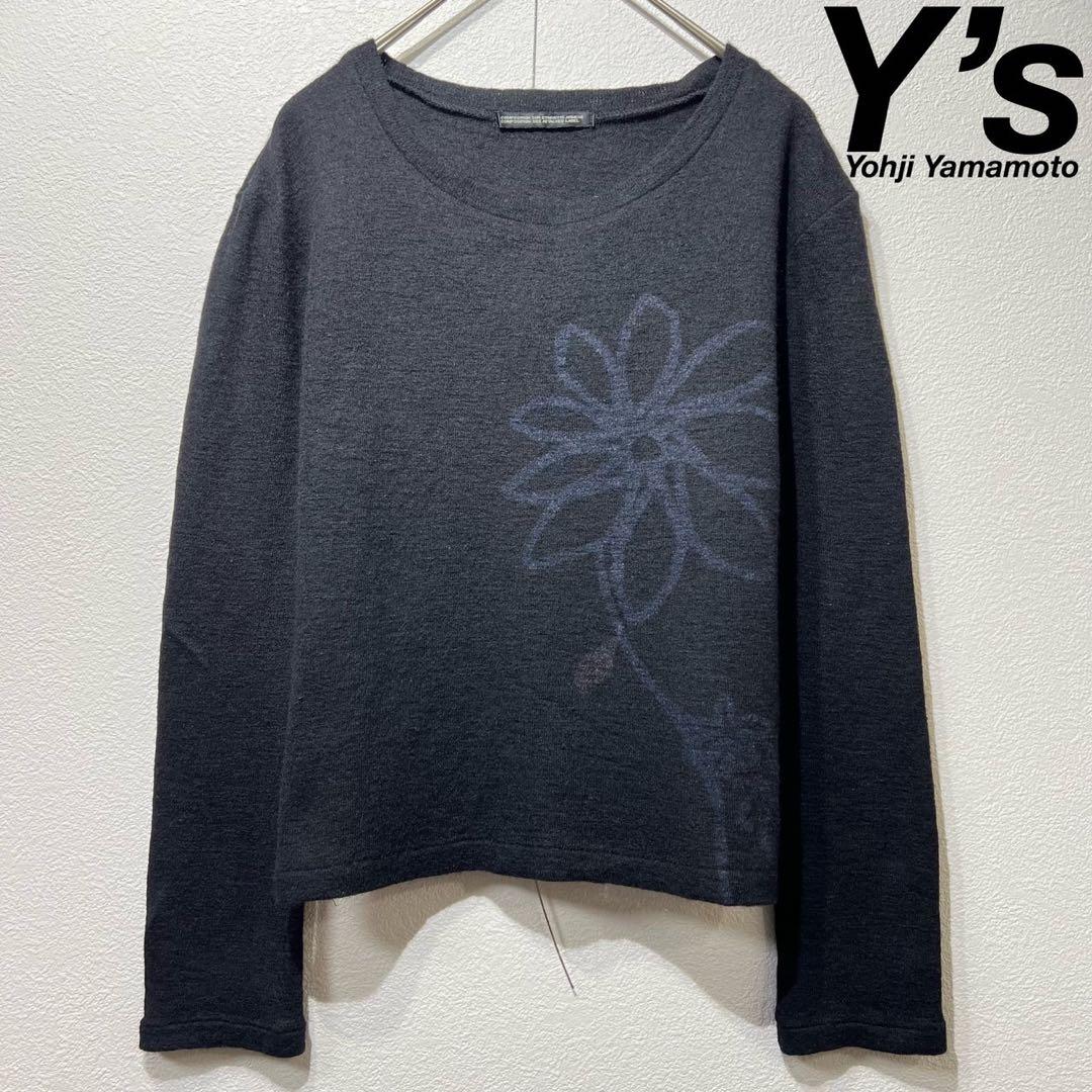 希少 美品 ワイズ ヨウジヤマモト 上質 ウール 花柄 デザイン ニット