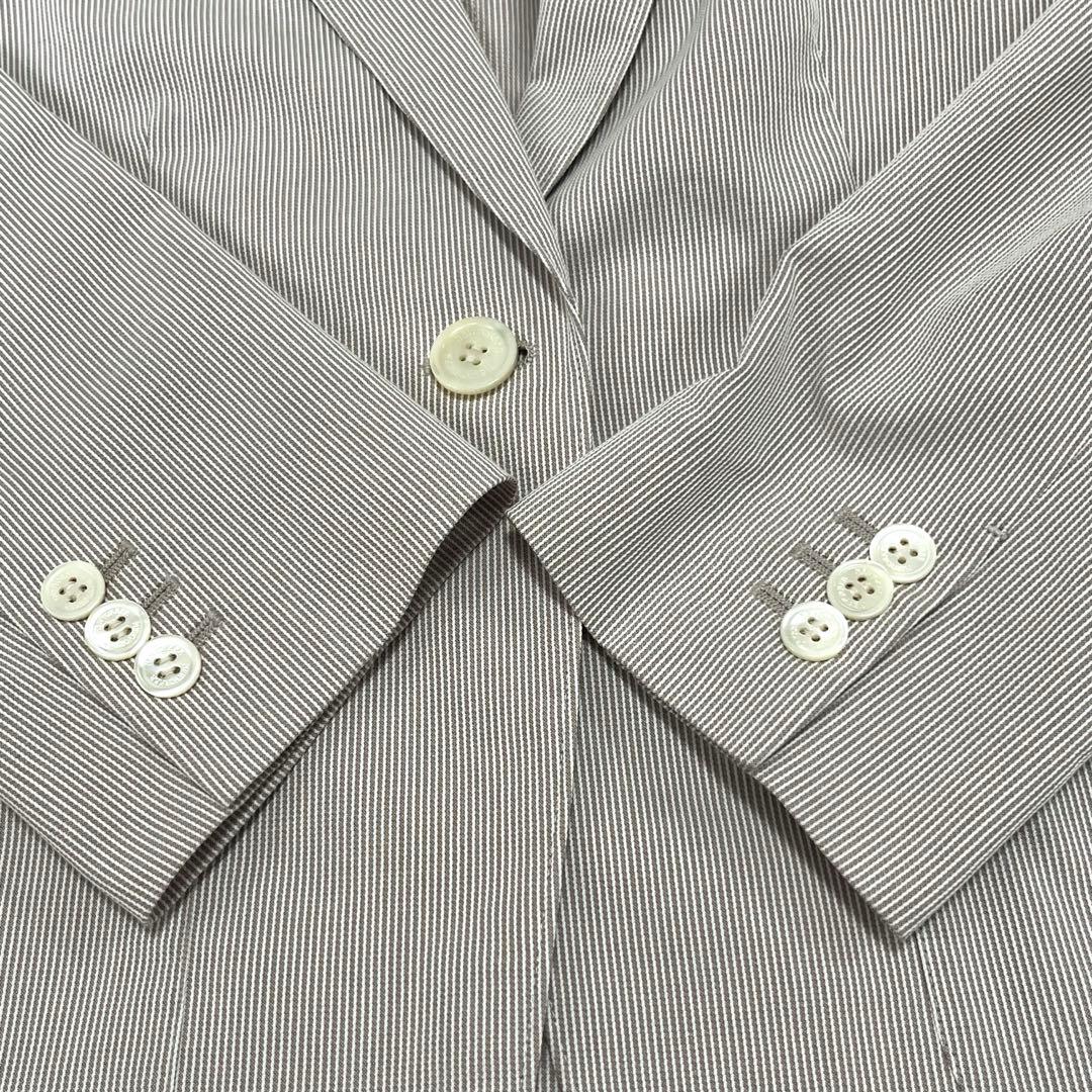 ニューヨーカー　パンツスーツ　シアサッカ　リネン混　ウォッシャブル　伸縮性　XL