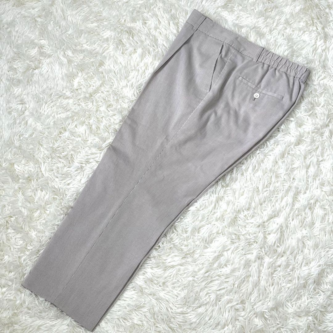 ニューヨーカー　パンツスーツ　シアサッカ　リネン混　ウォッシャブル　伸縮性　XL