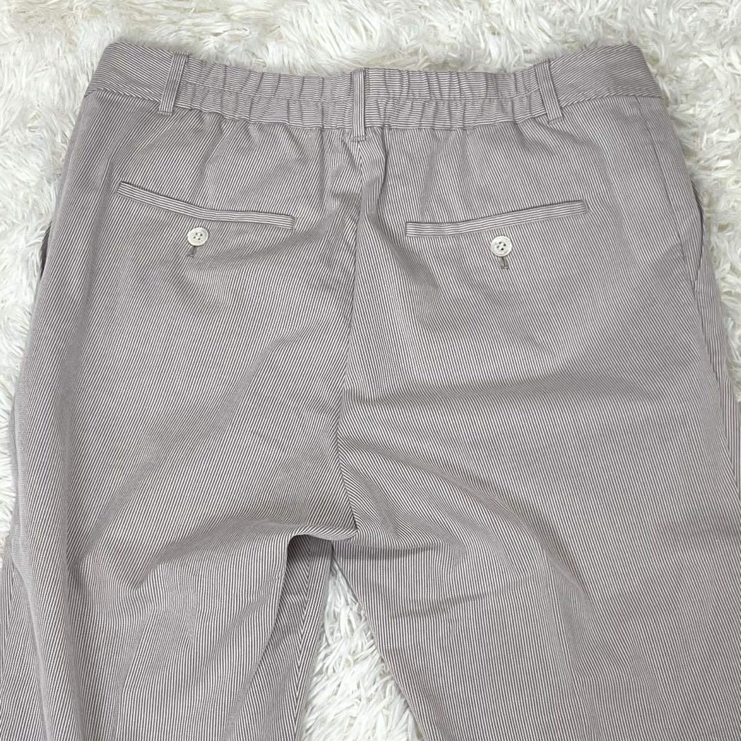 ニューヨーカー　パンツスーツ　シアサッカ　リネン混　ウォッシャブル　伸縮性　XL