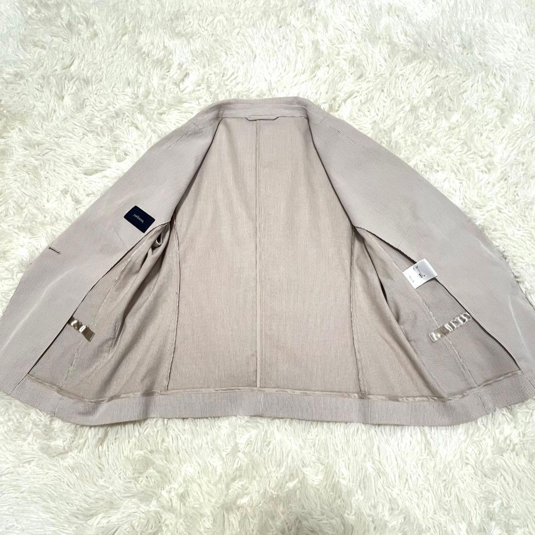 ニューヨーカー　パンツスーツ　シアサッカ　リネン混　ウォッシャブル　伸縮性　XL